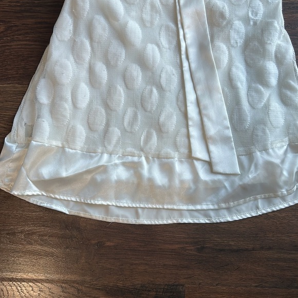 Ivory Tank Top with Bow | Baby Doll Style Tank Top | White Tank Top | - Picture 3 of 8